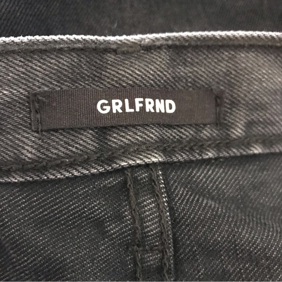 GRLFRND High Rise Chewed Hem Karolina Jeans in Excuse My French Sz 29 Button Fly - Picture 12 of 16